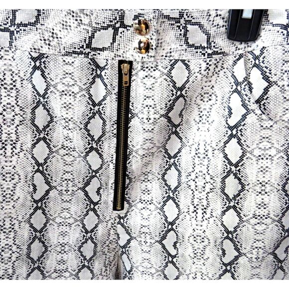 Pretty Little Thing Faux Leather High Rise Snake Print Tapered Trousers 10 EUC - Picture 10 of 11